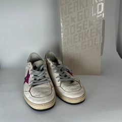 Golden Goose Purple/Cream Ball Star Low-Top Size 10