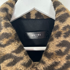 Amiri Cheetah Print Skeleton Varsity Jacket Size XL