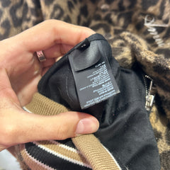 Amiri Cheetah Print Skeleton Varsity Jacket Size XL