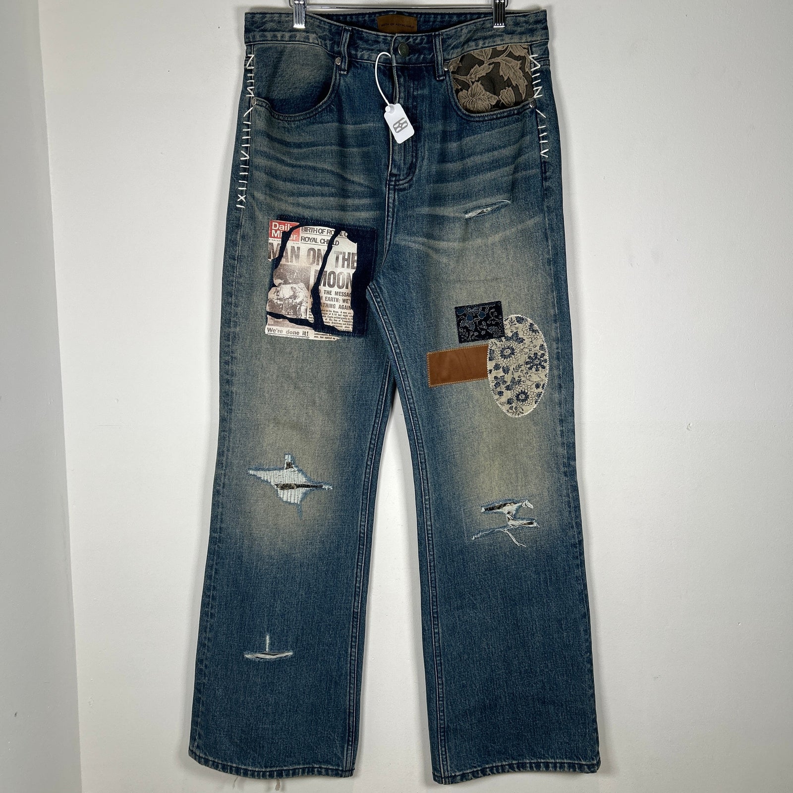Birth of a Royal Child Patchwork Denim Jeans