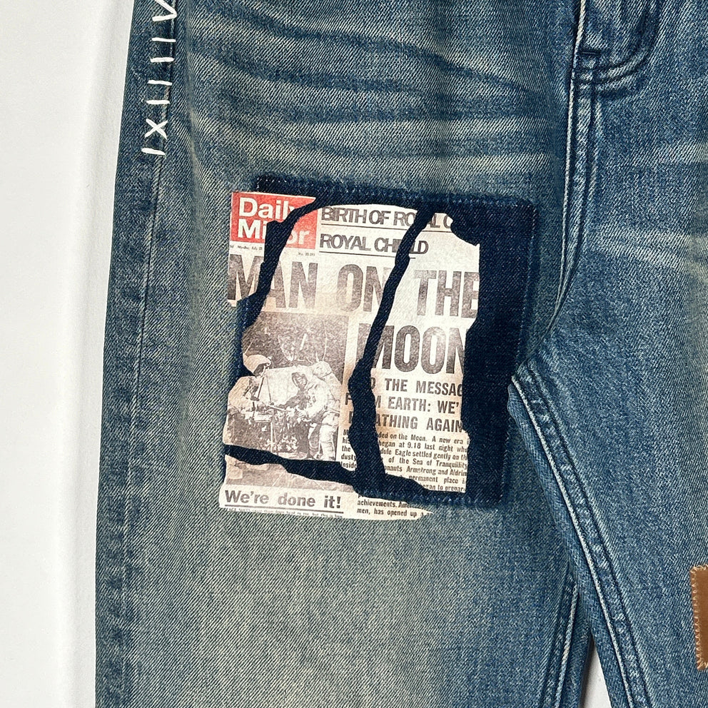 Birth of a Royal Child Patchwork Denim Jeans