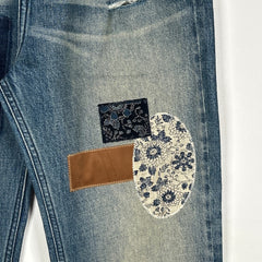 Birth of a Royal Child Patchwork Denim Jeans