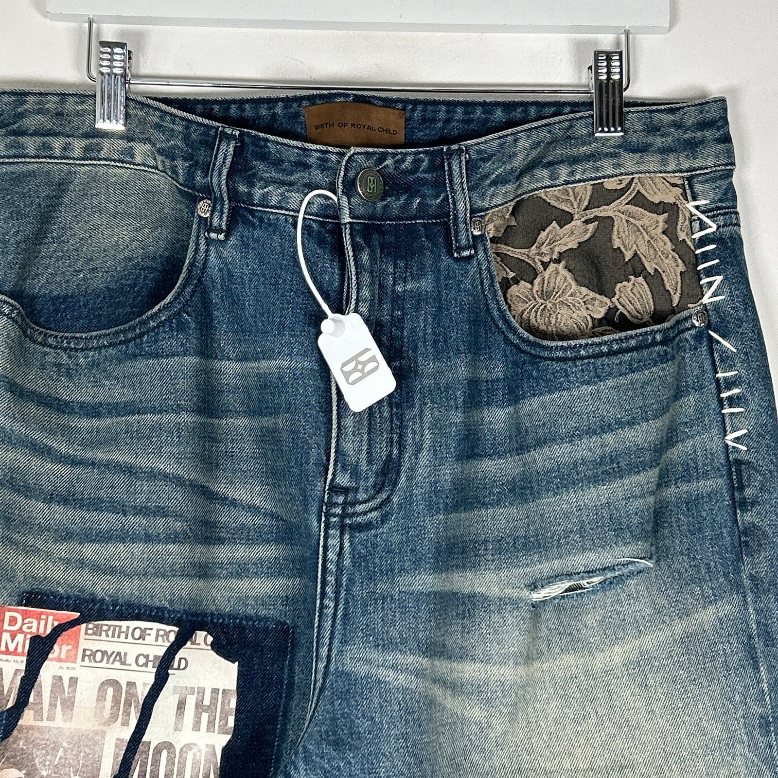 Birth of a Royal Child Patchwork Denim Jeans