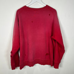 Needles Distressed Red Crewneck Sweater Size L