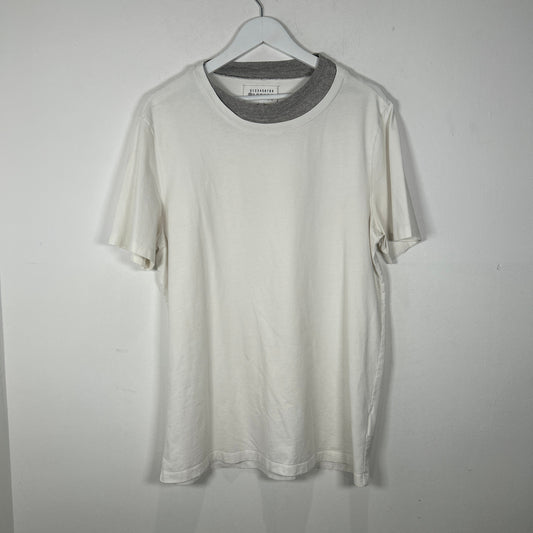 Maison Margiela White/Grey Double Collar T-Shirt Size L