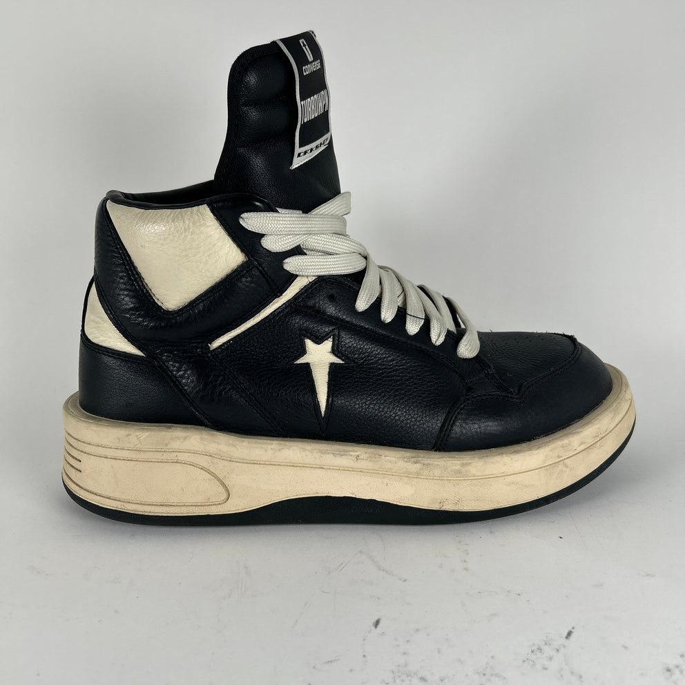 Rick Owens x Converse Black/Milk 'TurboPwn' High-Top Sneaker Size 13