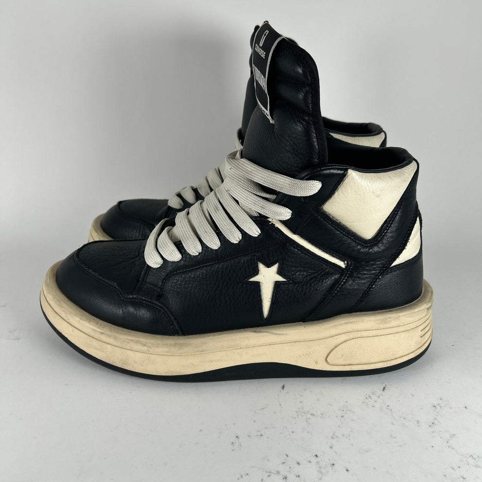Rick Owens x Converse Black/Milk 'TurboPwn' High-Top Sneaker Size 13