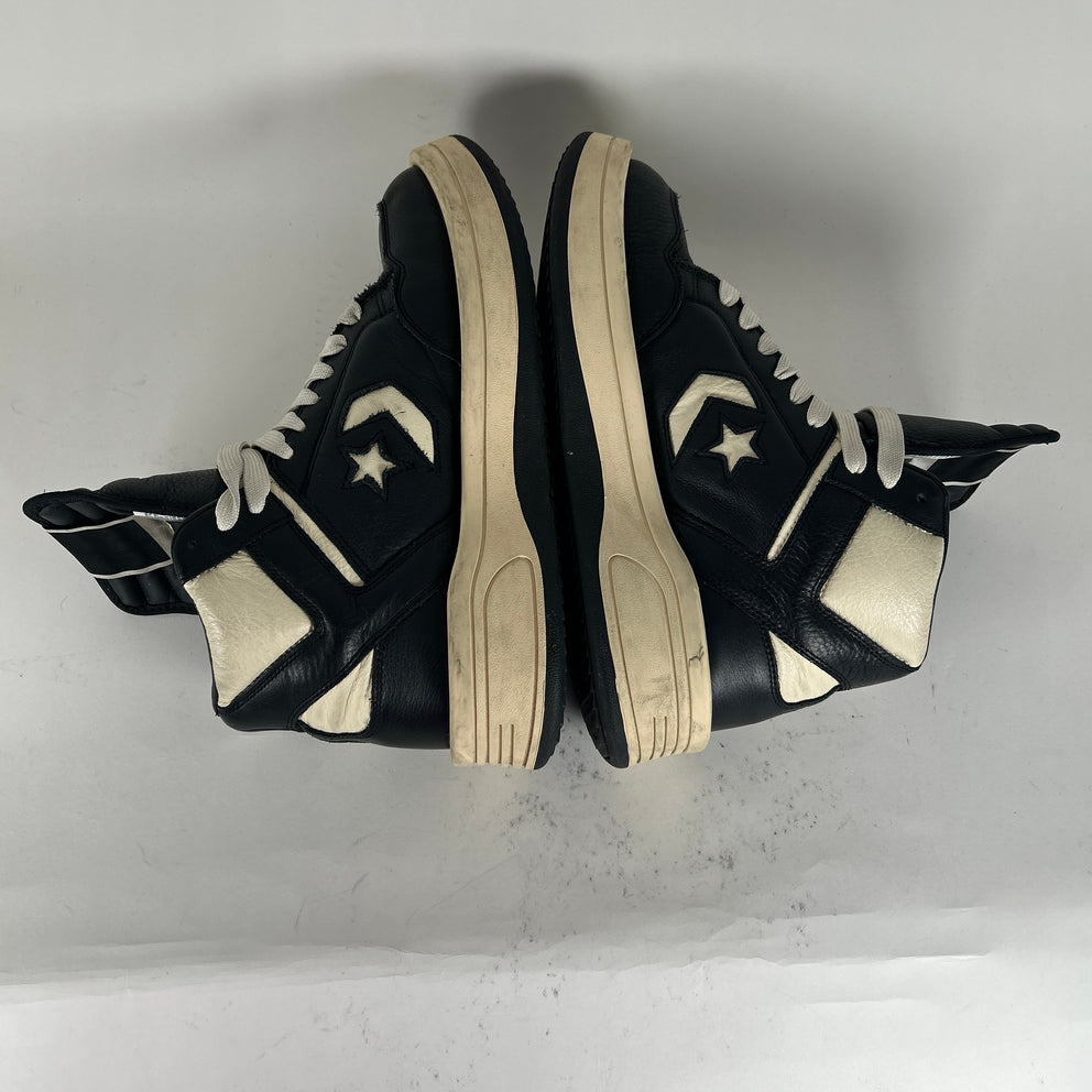 Rick Owens x Converse Black/Milk 'TurboPwn' High-Top Sneaker Size 13