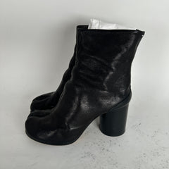 Maison Margiela Black Leather Tabi Boots Size 37