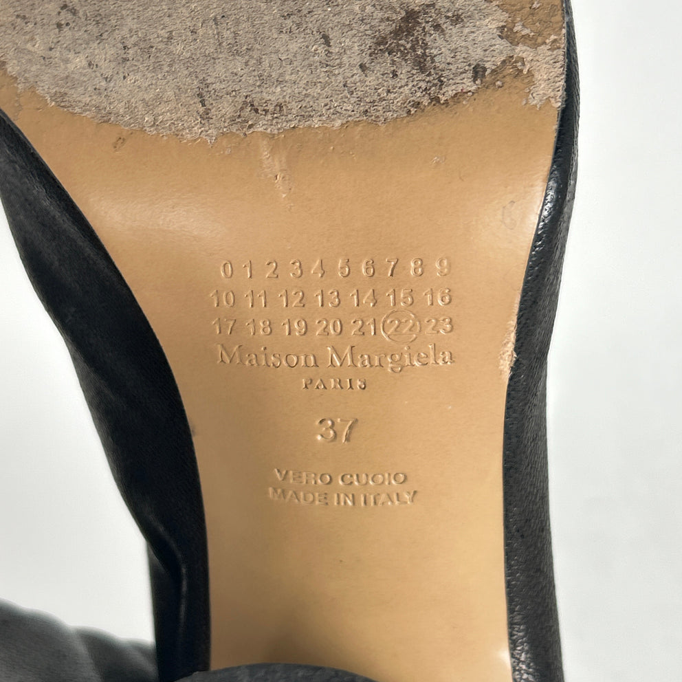 Maison Margiela Black Leather Tabi Boots Size 37