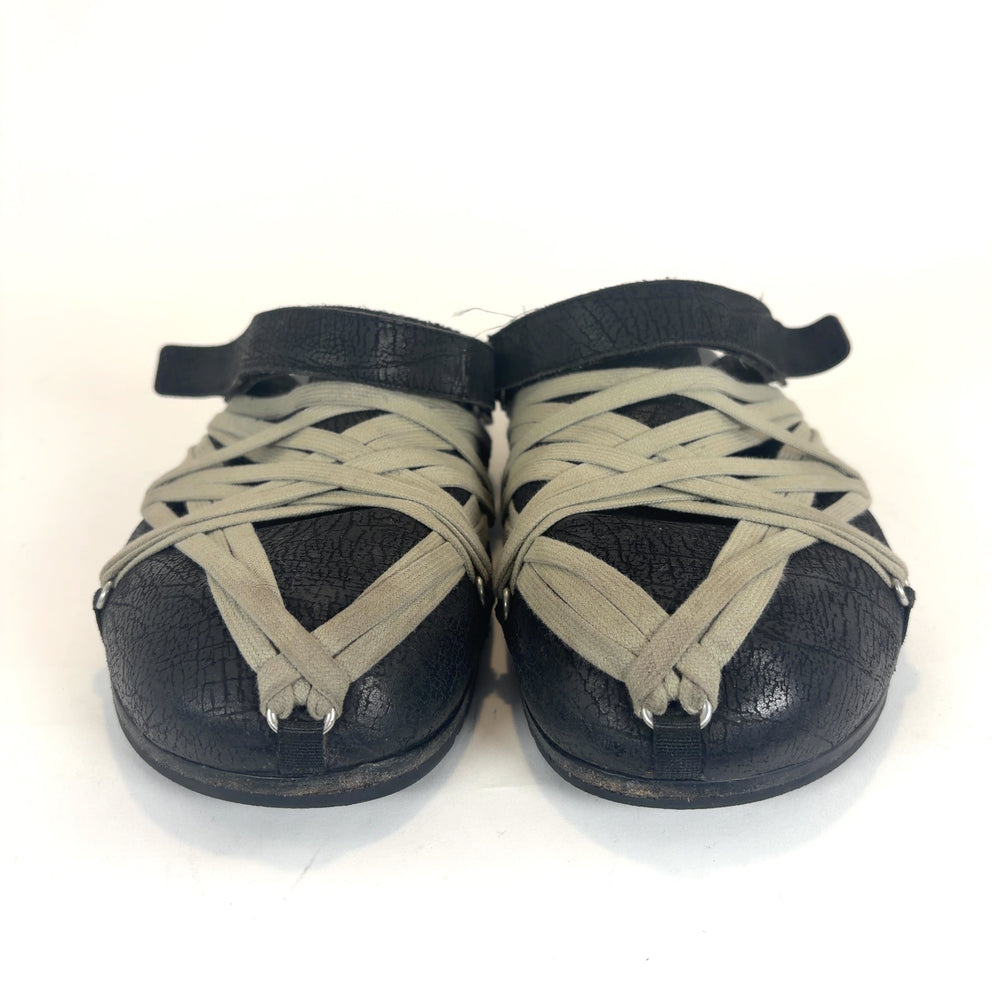 Rick Owens Megalace Cracked Leather Mule