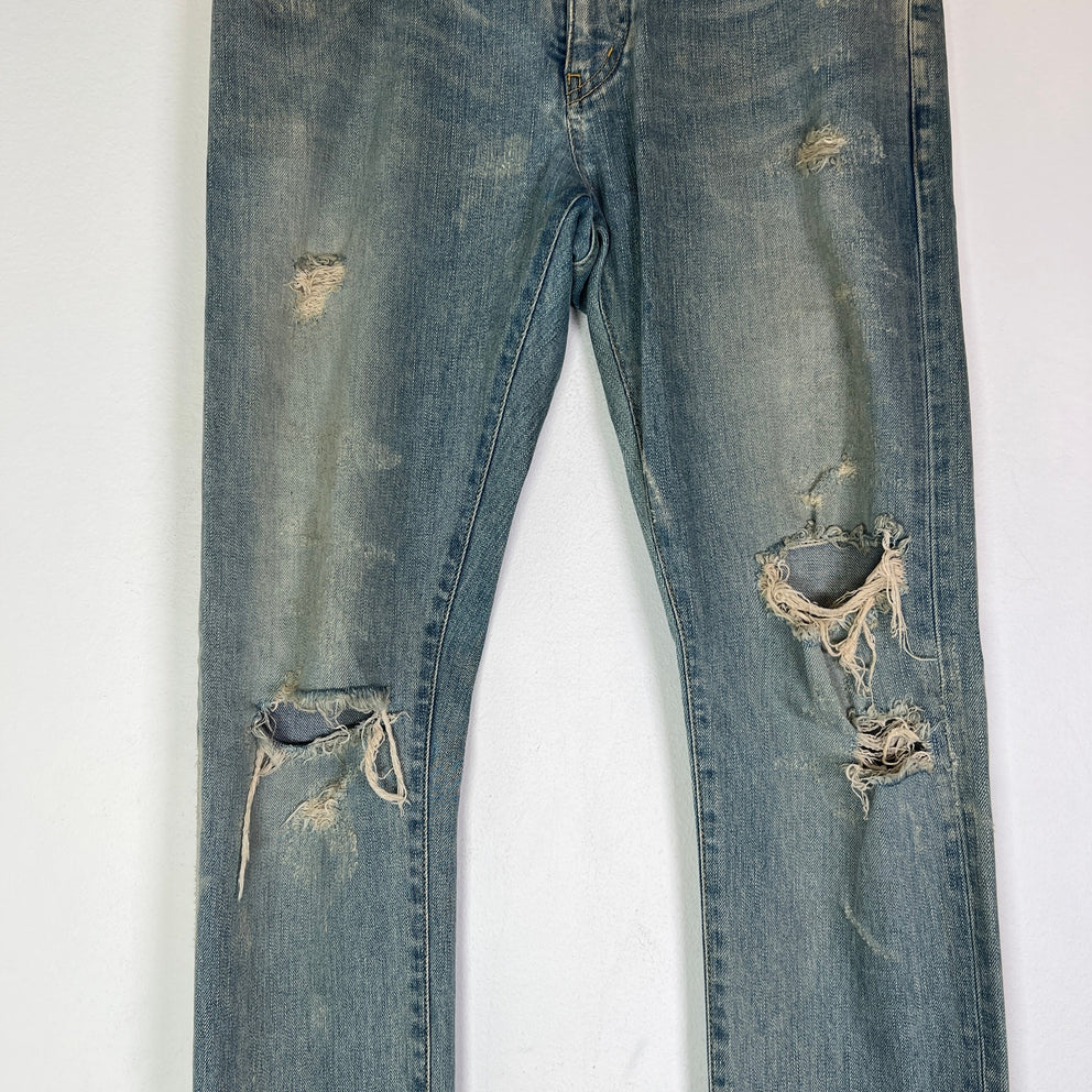 Saint Laurent FW14 D02 Crash Denim Jeans