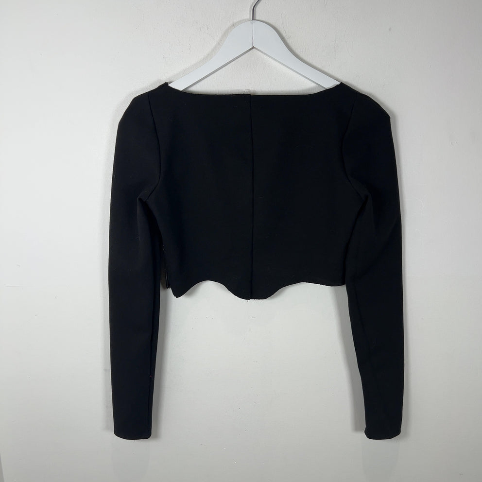 Staud Open Chest Zip-Up Long-Sleeve Longsleeve