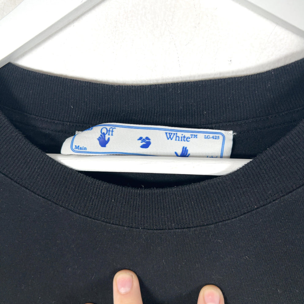 Off-White Blue Drip Arrow Graphic T-Shirts