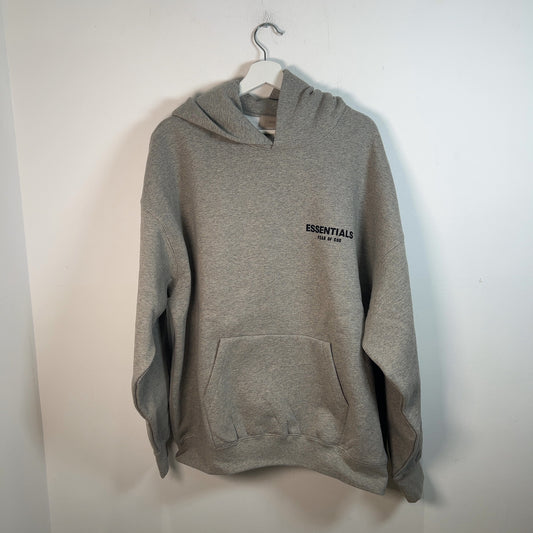 Essentials Grey Logo Hoodie Size L