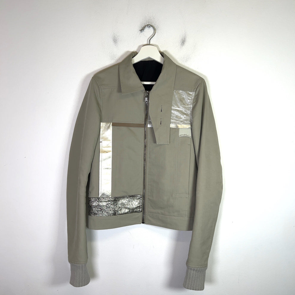 Rick Owens FW16 Mastodon Pearl/Silver Patchwork Jacket