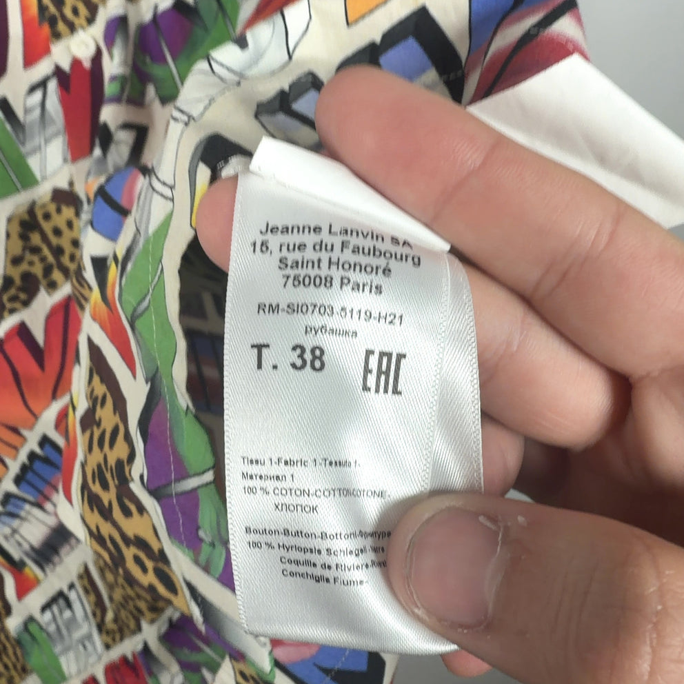 Lanvin Multi Print Logo Button Up Shirt