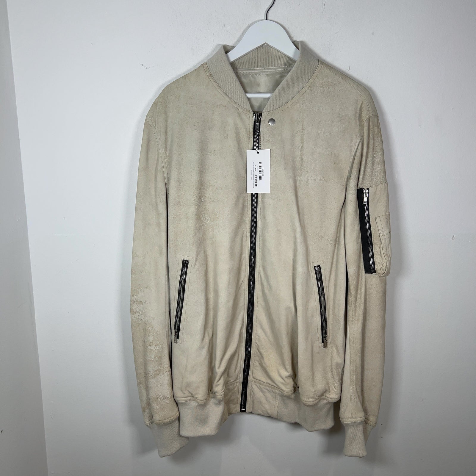 Rick Owens SS25 Hollywood Blistered Lambskin Leather Jacket
