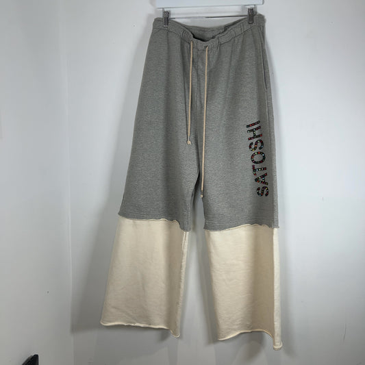 Satoshi Nakamoto Double Layer Studded Gemstone Logo Sweatpants
