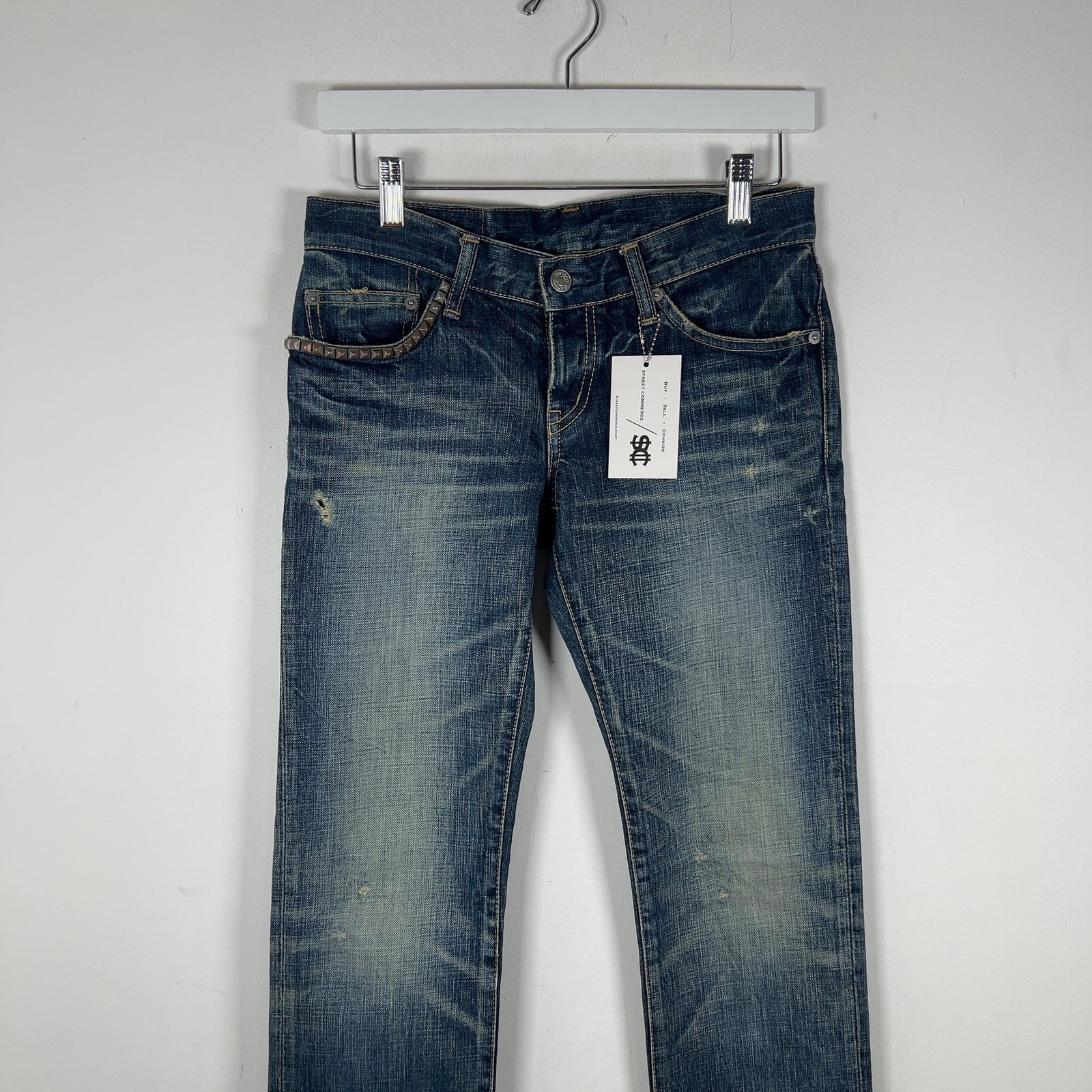 Hysteric Glamour Kinky Studded Light Wash Jeans