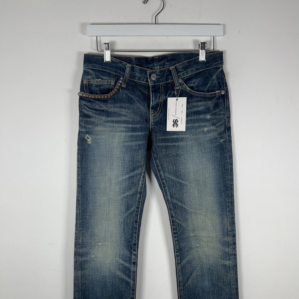Hysteric Glamour Kinky Studded Light Wash Jeans