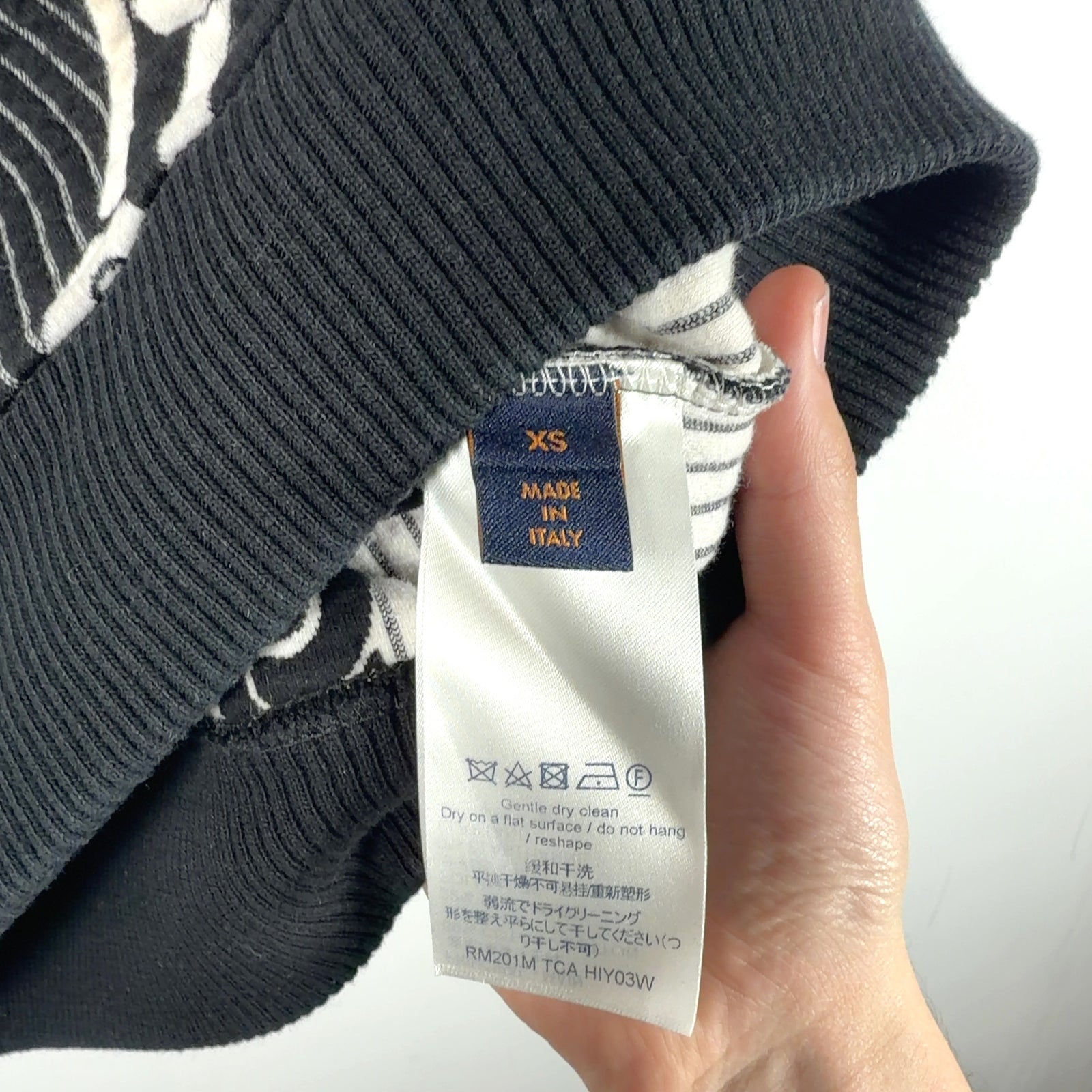 Louis Vuitton Chain Link Striped Black Crewneck