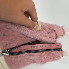 Rick Owens Pink Ponyhair High-Top Ramones