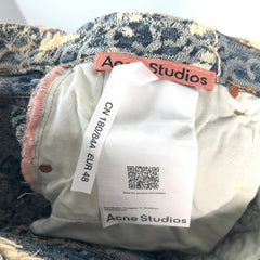 Acne Studios Distressed Mongram Denim Shorts
