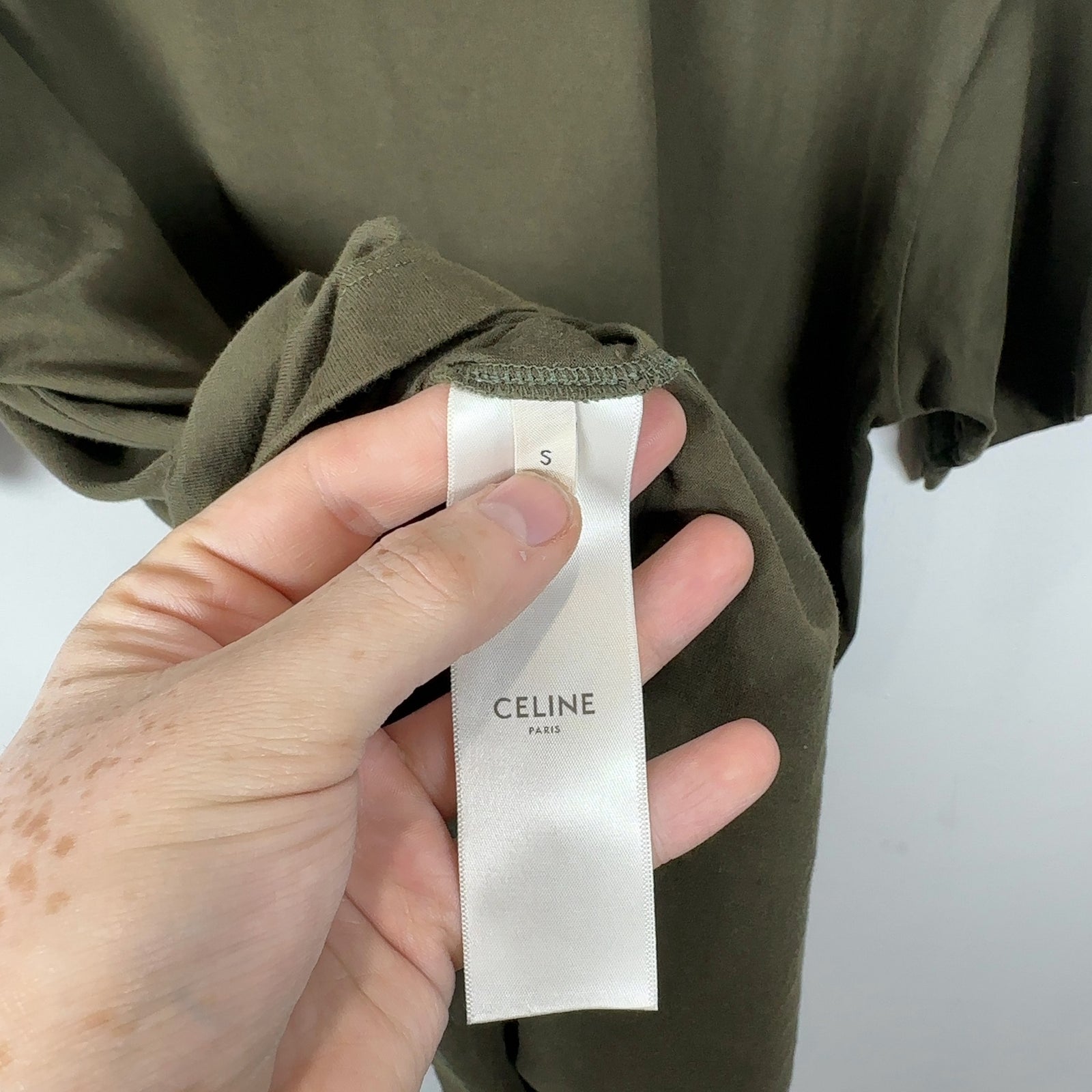 Celine Green Spell Out Logo T-Shirt