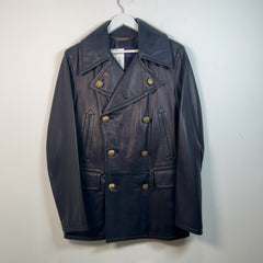 Ralph Lauren Purple Label Navy Leather Blazer Jacket Size S