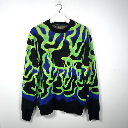 Louis Vuitton Intarisia Flame Jacquard Knit Sweater