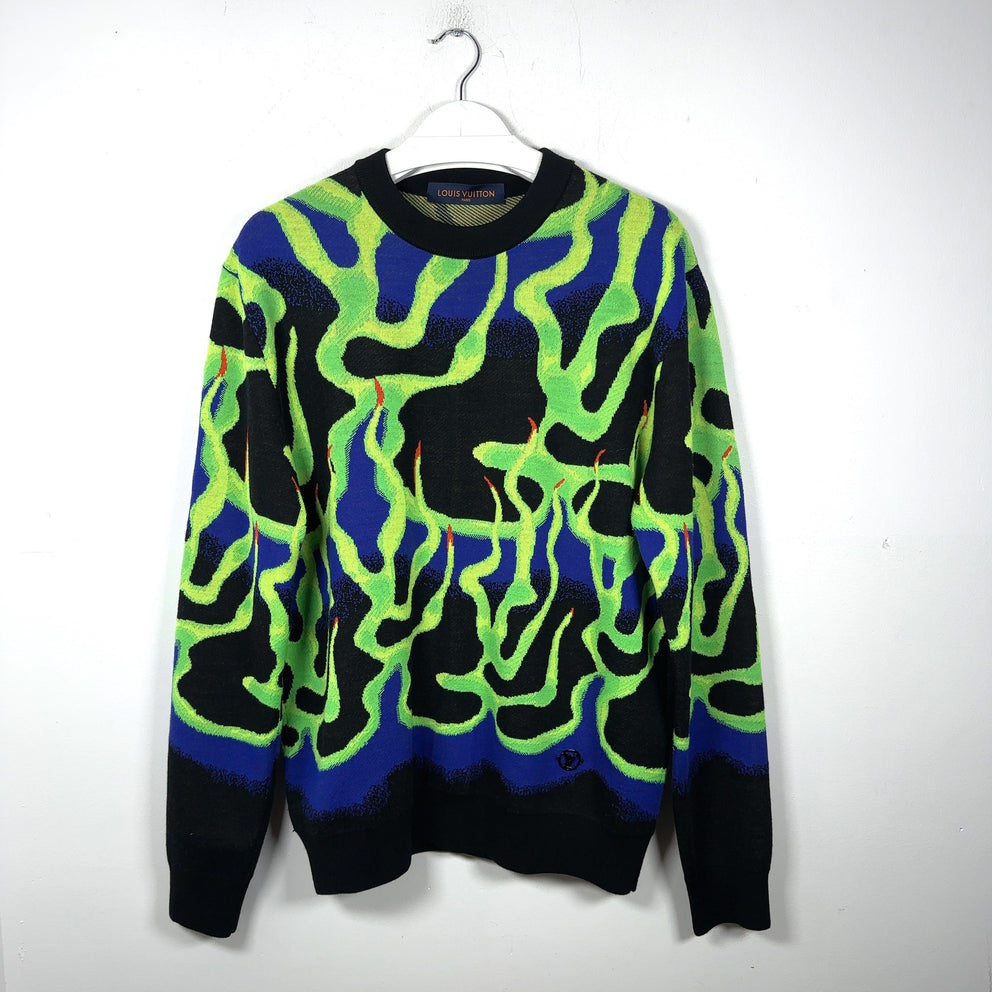 Louis Vuitton Intarisia Flame Jacquard Knit Sweater