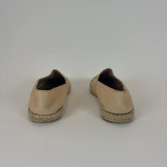 Chanel Leather Logo Espadrilles Flats