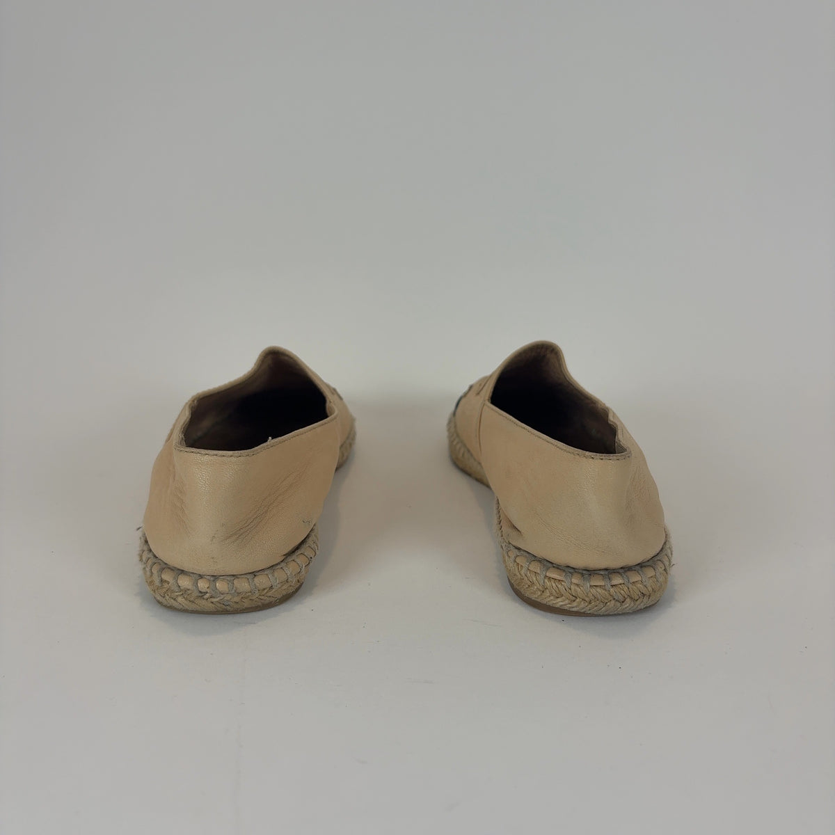 Chanel Leather Logo Espadrilles Flats