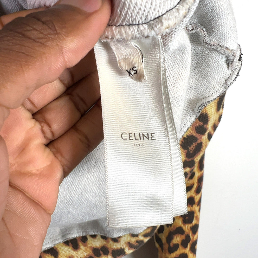 Celine Leopard Logo Hoodie