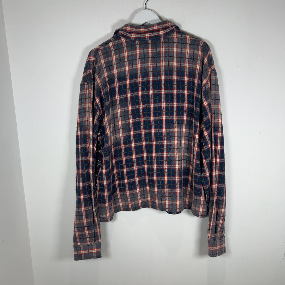 Vale Crystalized Button-Up Flannel Shirt
