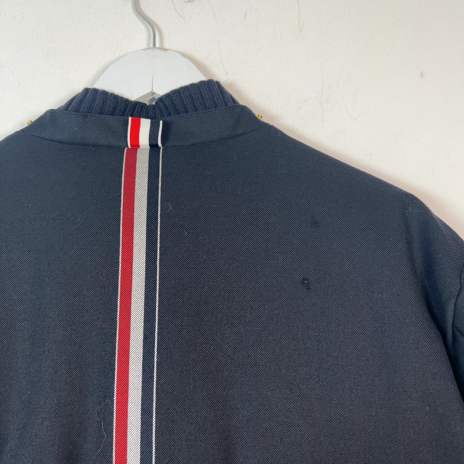 Thom Browne Navy Down Bomber Puffer Jacket Size 3