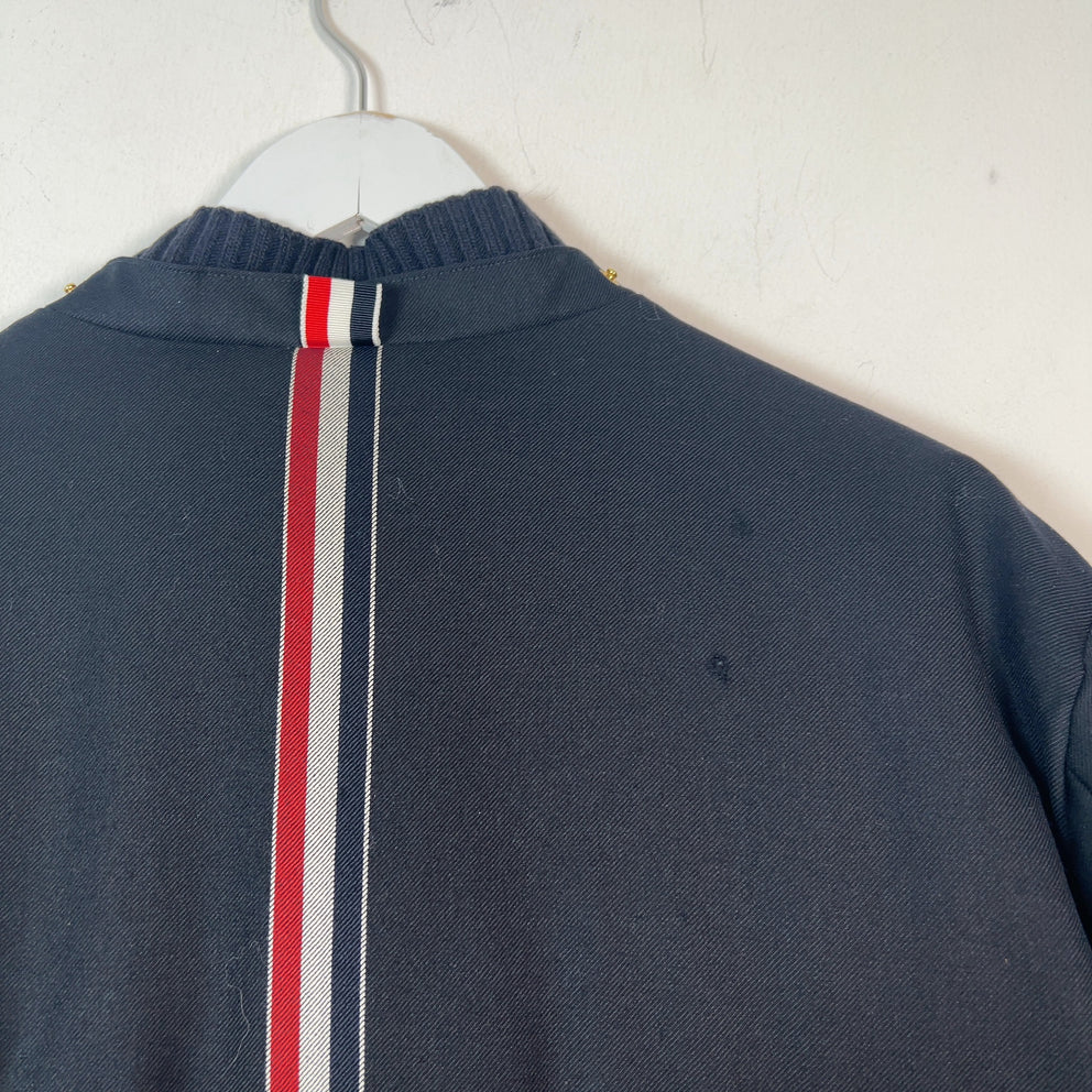 Thom Browne Navy Down Bomber Puffer Jacket Size 3