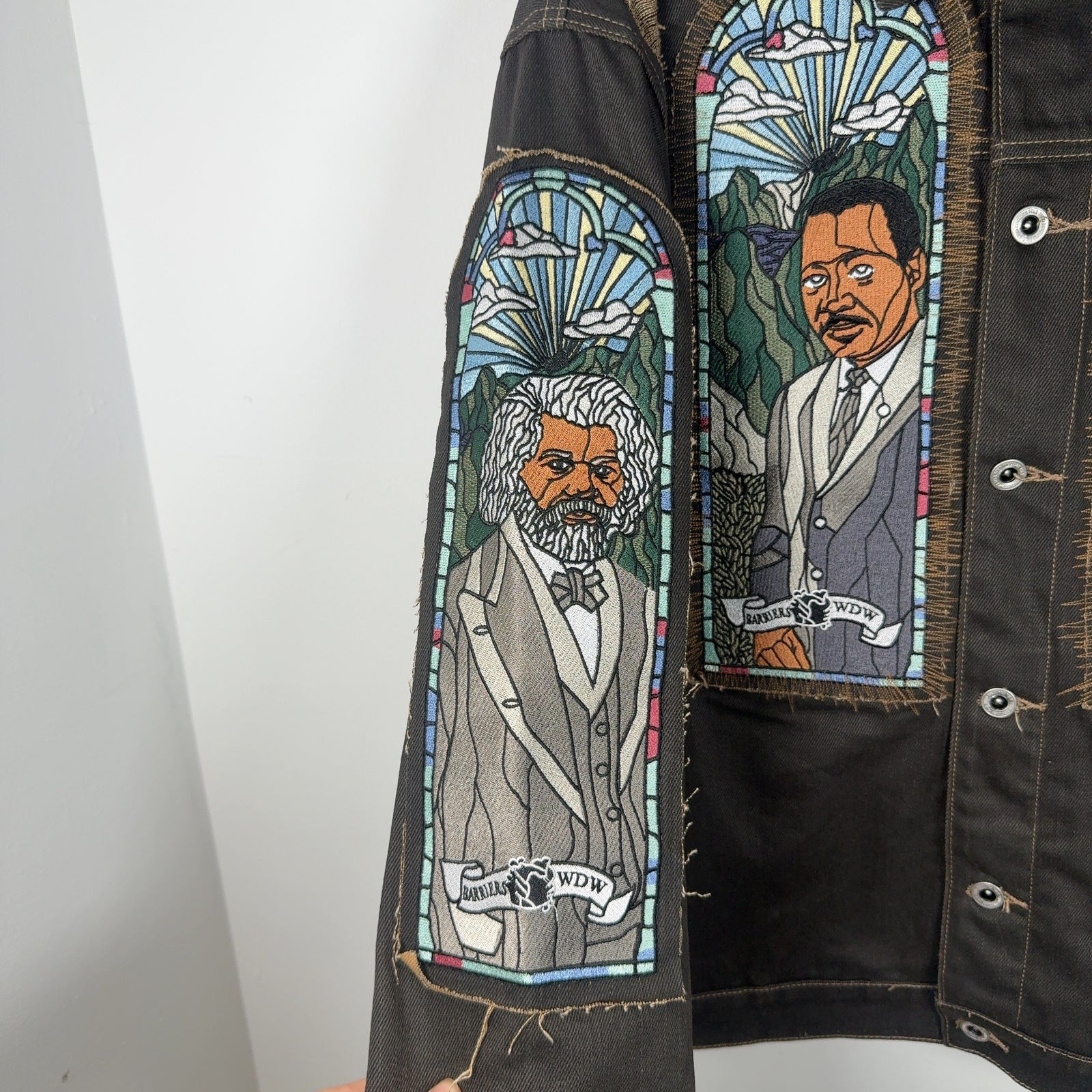 Who Decides War x Barriers Monument Embroidered Denim Jacket