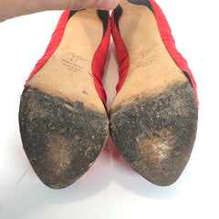 Giuseppe Zanotti Red Runched Silk Platform Pumps