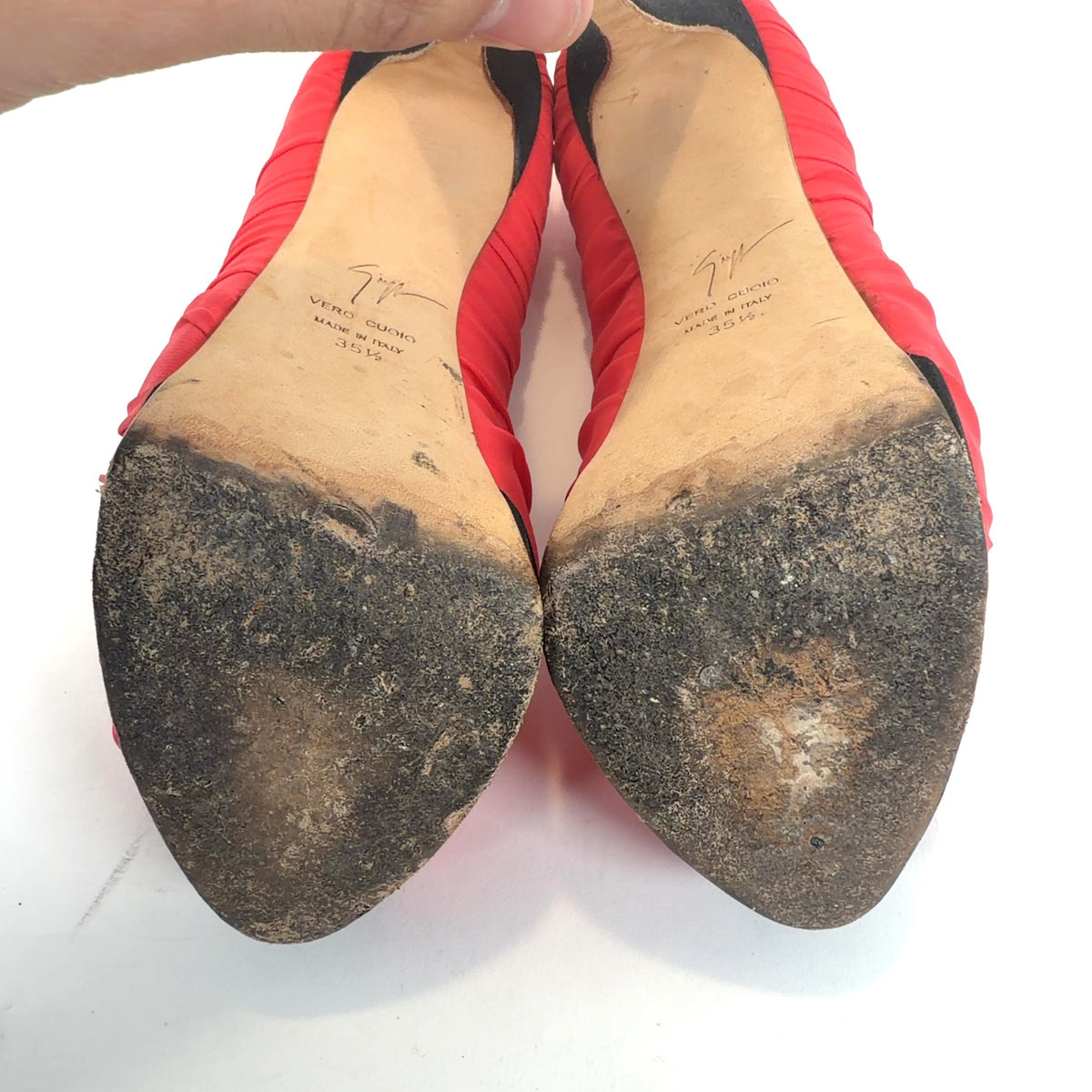 Giuseppe Zanotti Red Runched Silk Platform Pumps