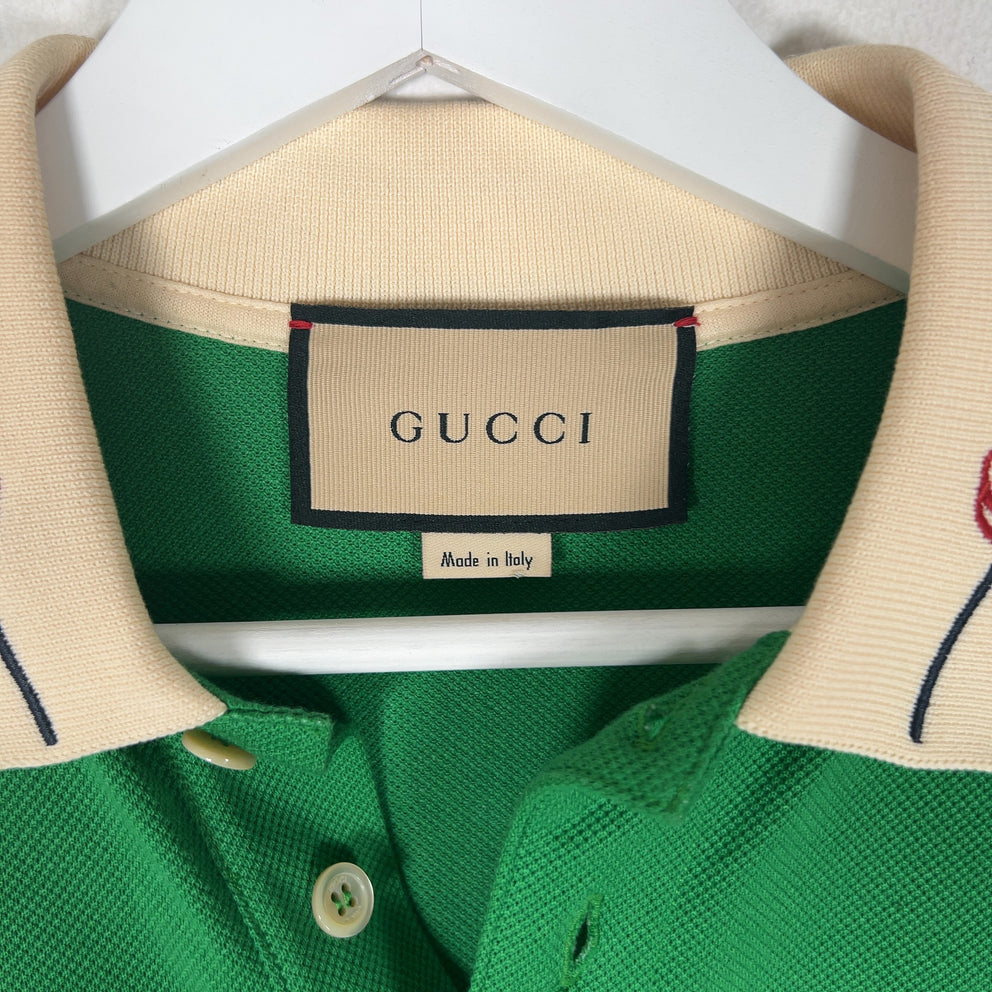 Gucci GG Striped Collar Polo Shirt