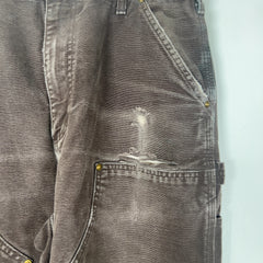 Carhartt Faded Brown Distressed 'Double Knee' Carpenter Pants