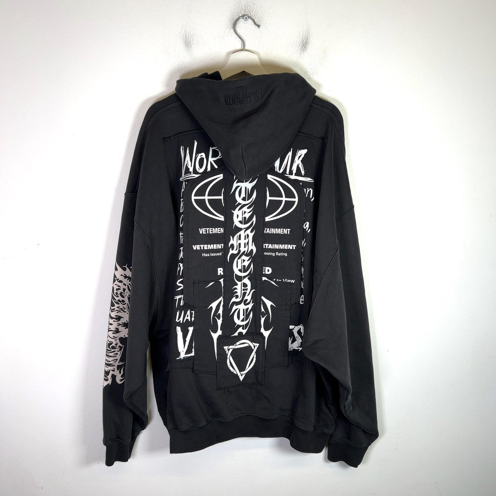 Vetements J'Adore Hardcore Patchwork Hoodie