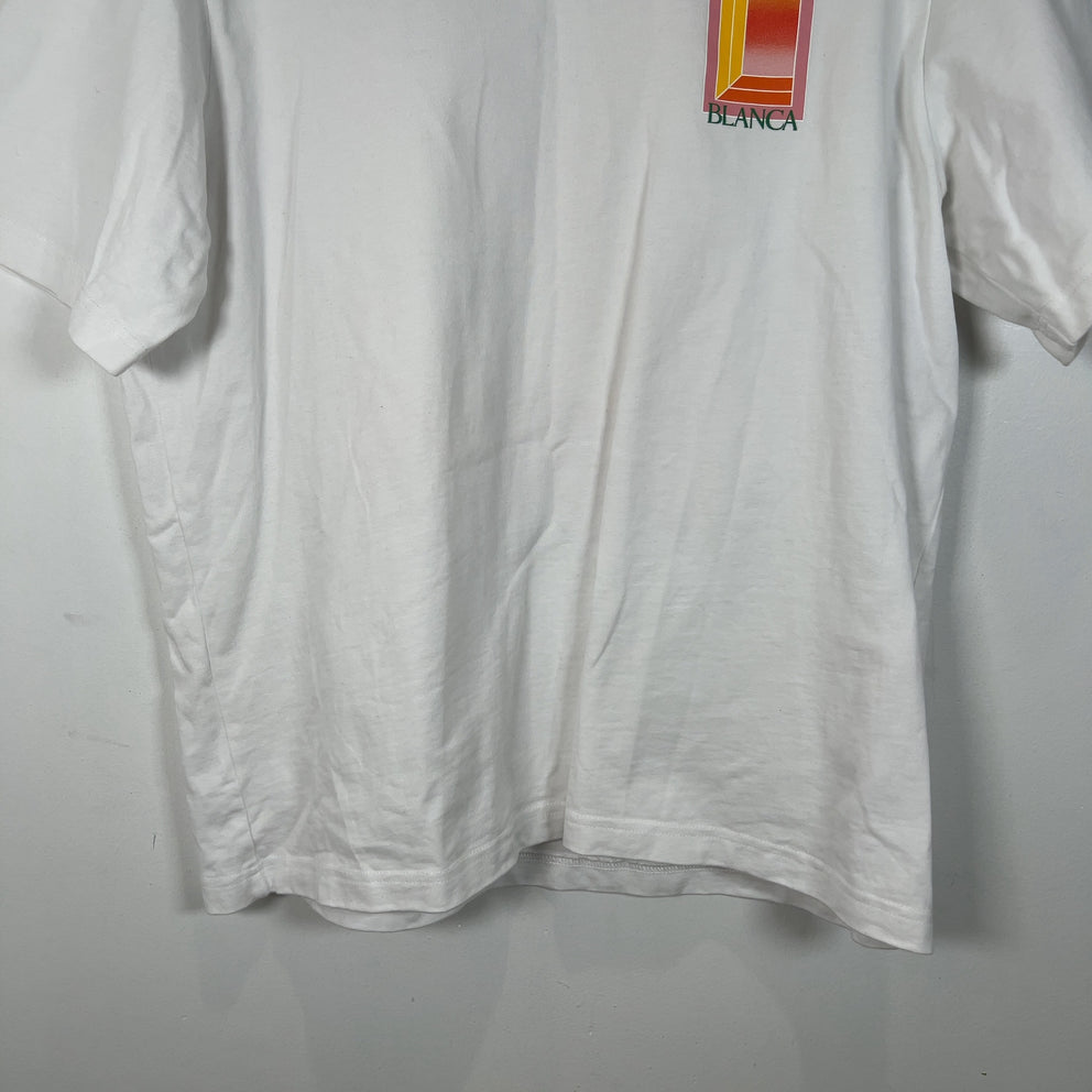 Casablanca Pink Outline Doorway Graphic White T-Shirt