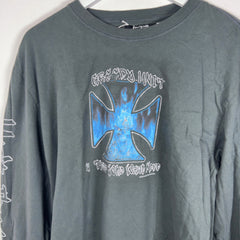 Greedy Unit Flaming Skull Chopper Longsleeve T-Shirt