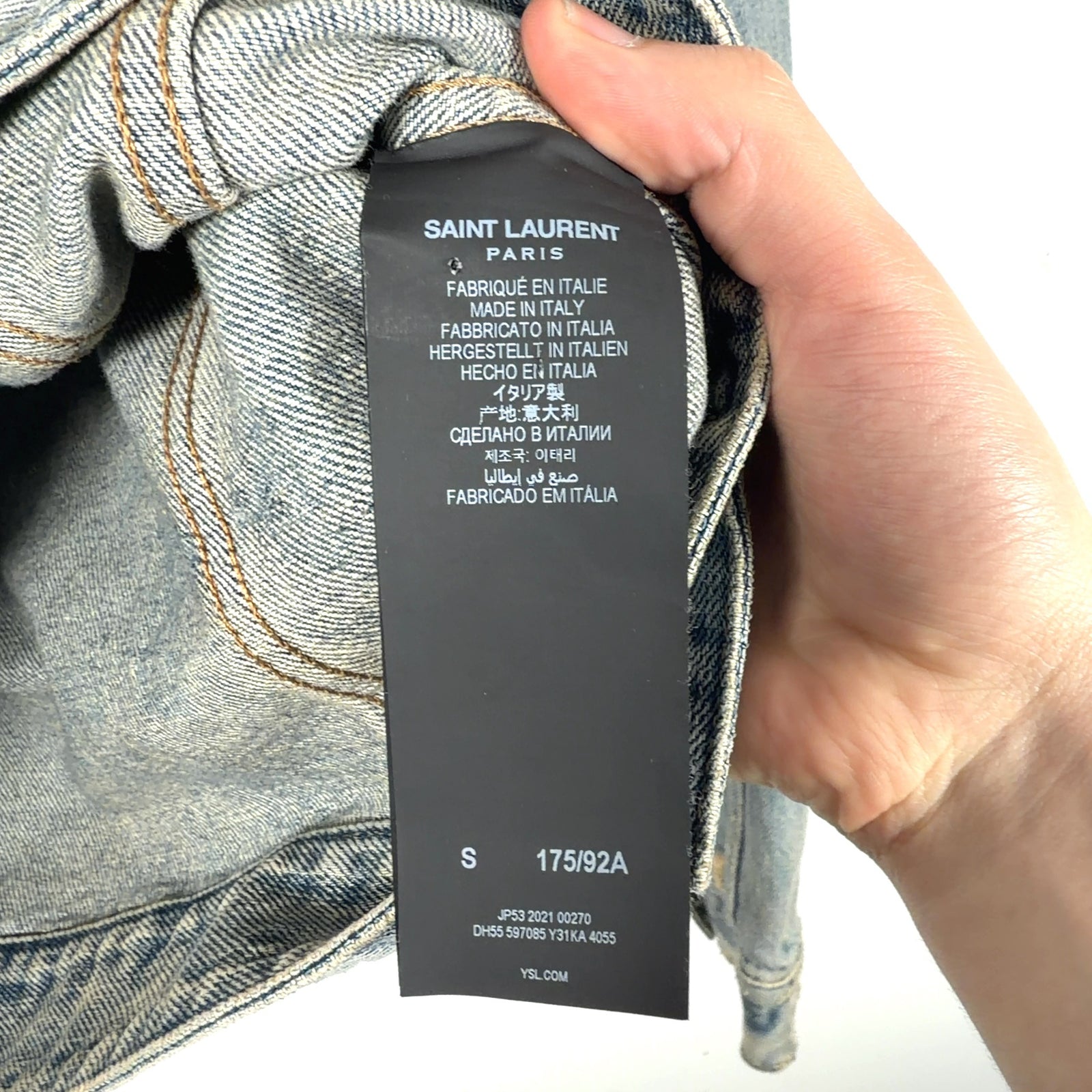 Saint Laurent SS21 Distressed Denim Jacket