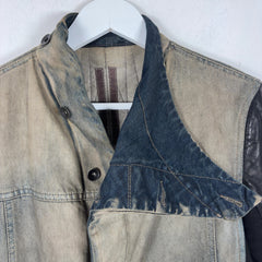 Rick Owens FW15 Fur Pocket Hybird Asymmetric Button Slave Jacket