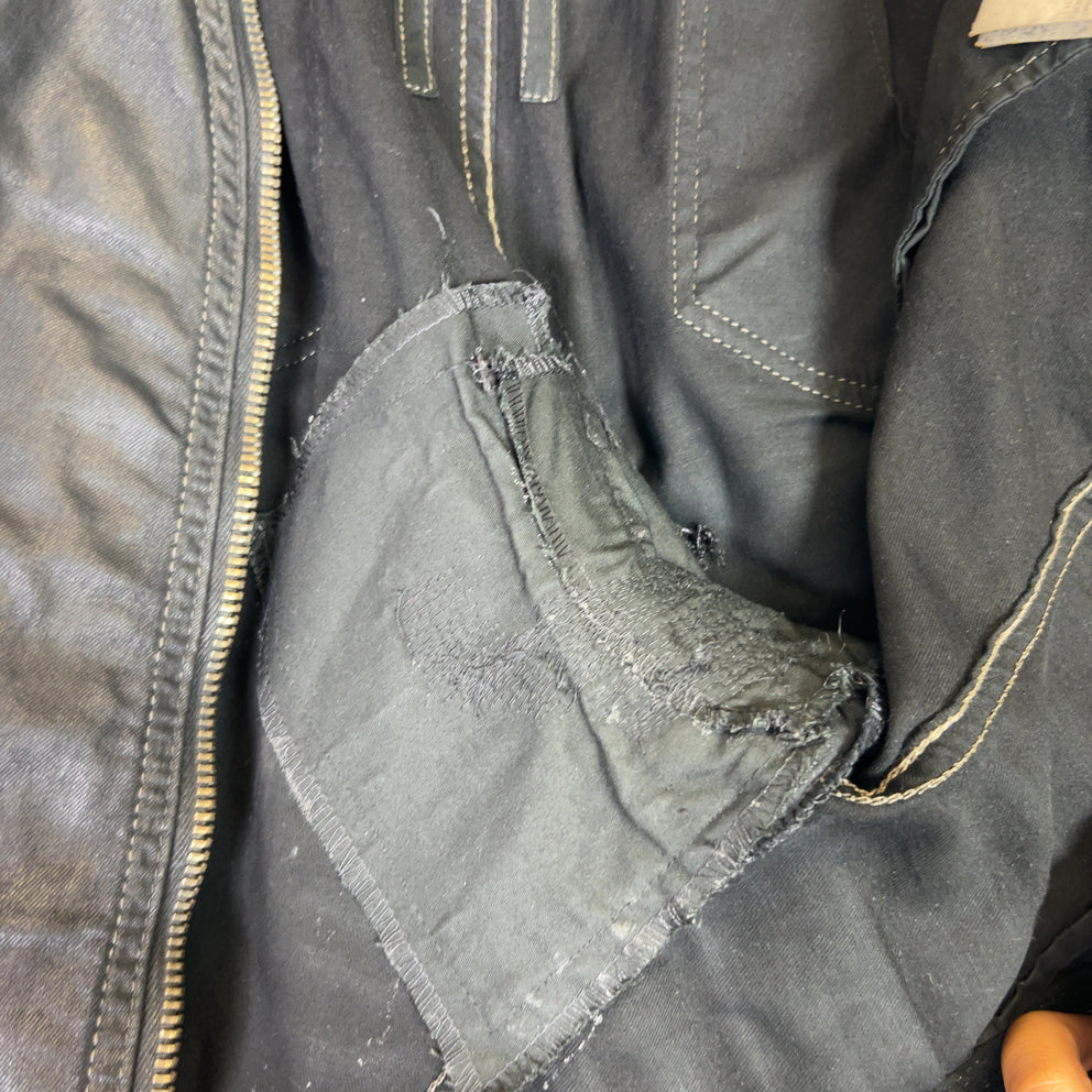 Rick Owens DRKSHDW SS15 Scrub Waxed Aircut Jeans