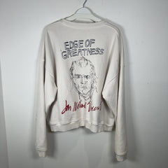 Paly Hollywood 'Edge Of Greatness' Distressed White Crewneck Size L
